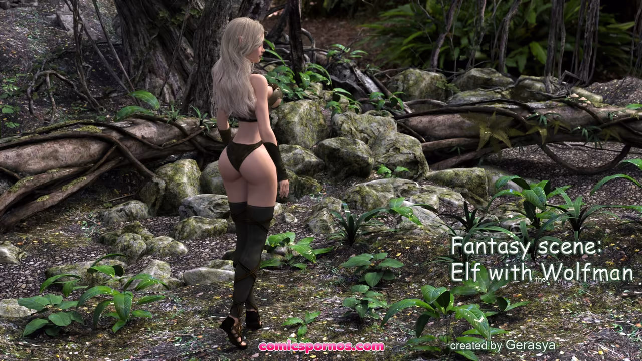 Fantasy Scene - Elf With Wolfman - page 1