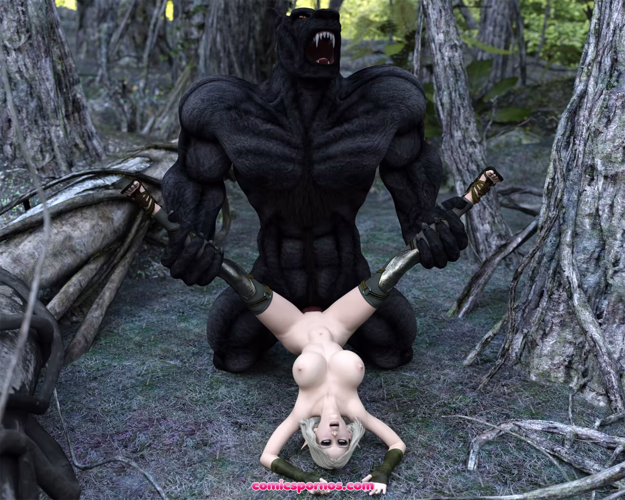 Fantasy Scene - Elf With Wolfman - page 15